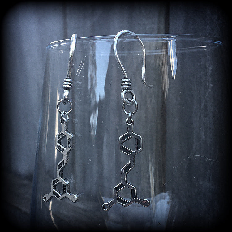 Red wine molecule earrings-Resveratrol earrings