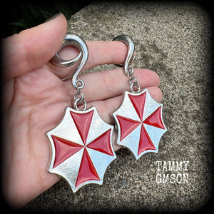 Umbrella corps gauged earrings