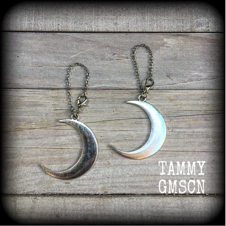 Star The Sun|2021 New Moon Star Crescent Brass Dangle Earrings -  Hypoallergenic Zinc Alloy