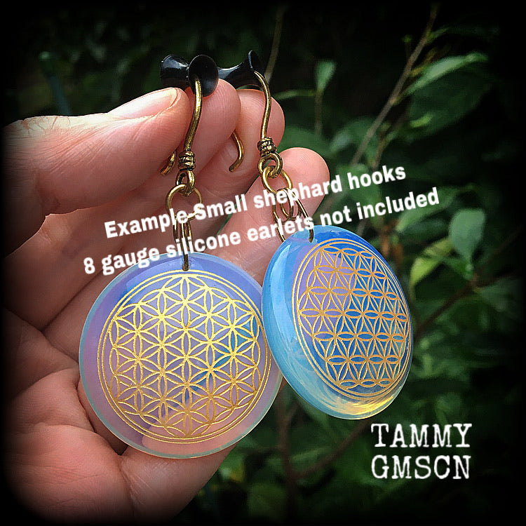 Flower of Life earrings-Opalite earrings