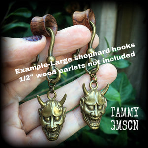 Hannya mask earrings-Ear hangers