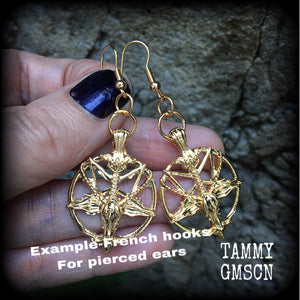 Baphomet earrings-Occult earrings