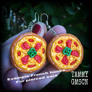 Margherita pizza earrings