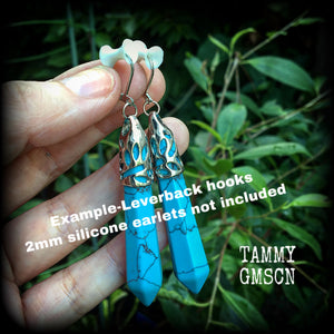 Turquoise earrings-Tunnel friendly earrings