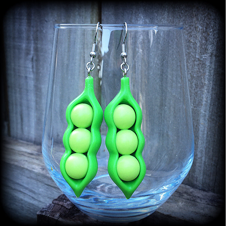 Pea Pod earrings-Pea earrings