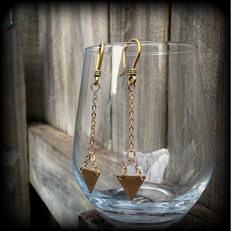 Triangle tunnel friendly earrings-Geometric earrings