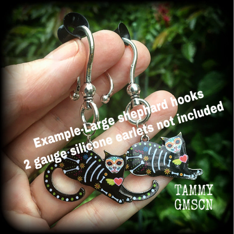 Day of the dead cat earrings-Halloween earrings