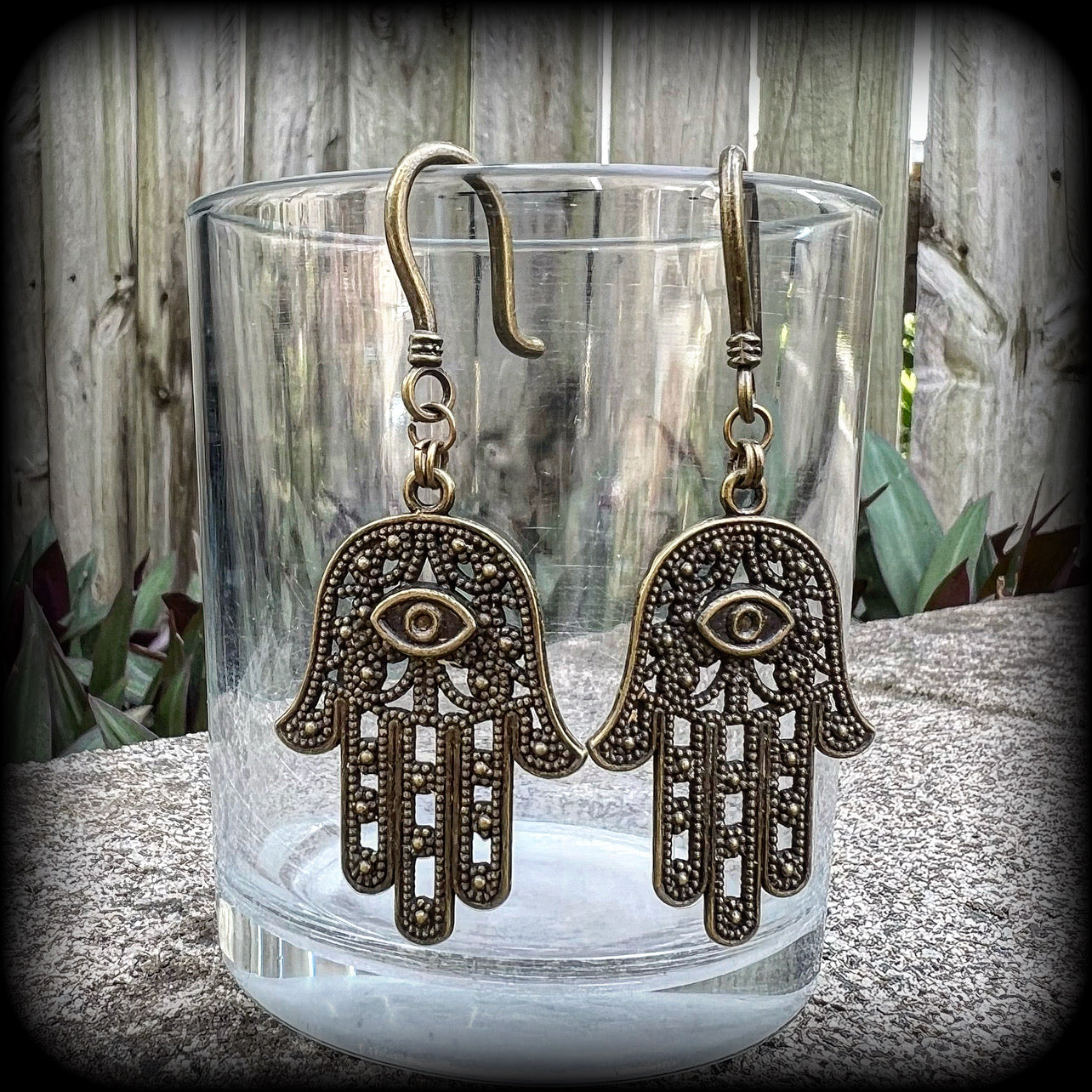 Hamsa hand earrings-Hand of Fatima earrings