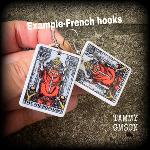 The Hierophant tarot earrings-Tarot card earrings