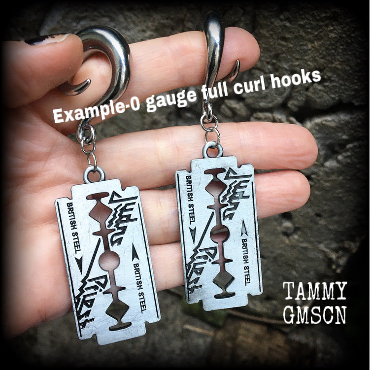 Razor blade gauged earrings-Judas Priest earrings – TammyGMSCN