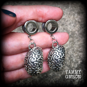 Brains tunnel earrings