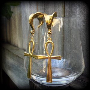 Ankh gauged earrings