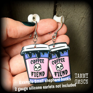 Coffee fiend earrings-Ear hangers