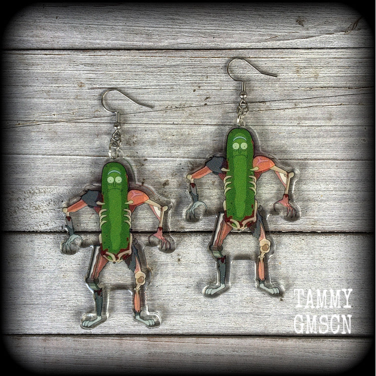 Pickle Rick earrings-Rick and Morty earrings