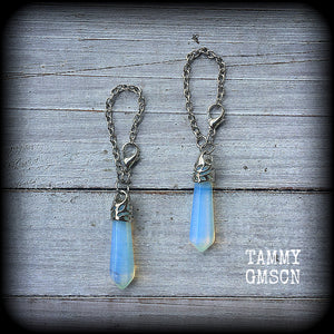 Opalite tunnel earrings 