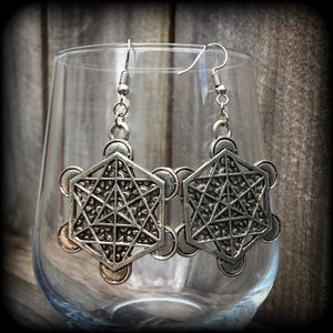 Metatrons cube earrings-Sacred Geometry earrings