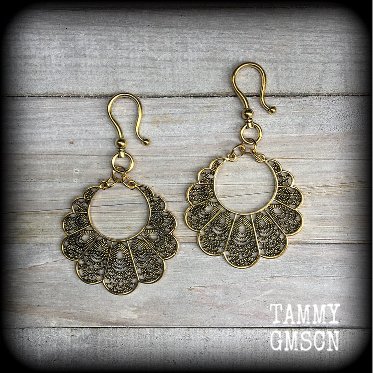 Goddess Aphrodite filigree earrings-Ornate ear hangers