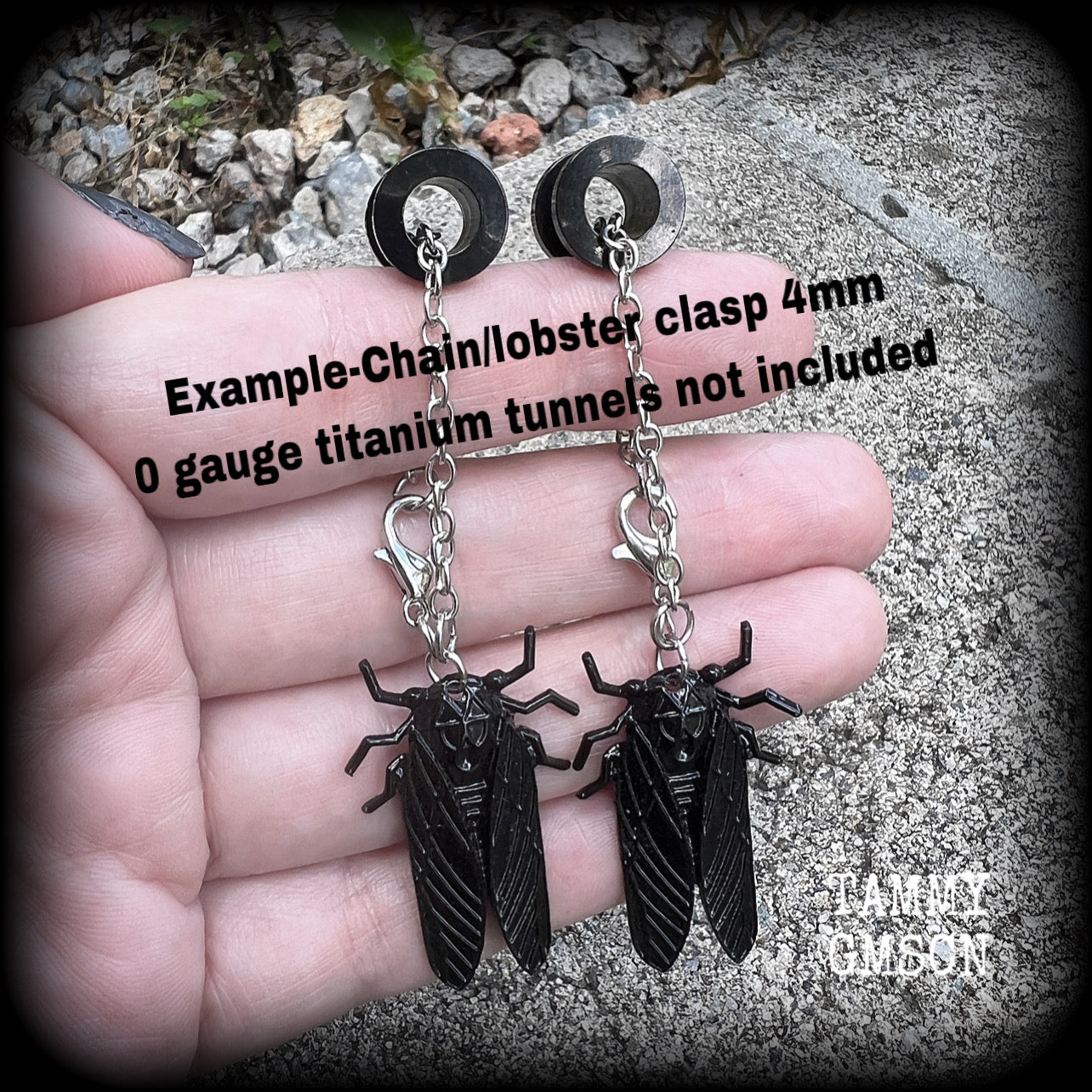 Black cockroach earrings-Insect earrings