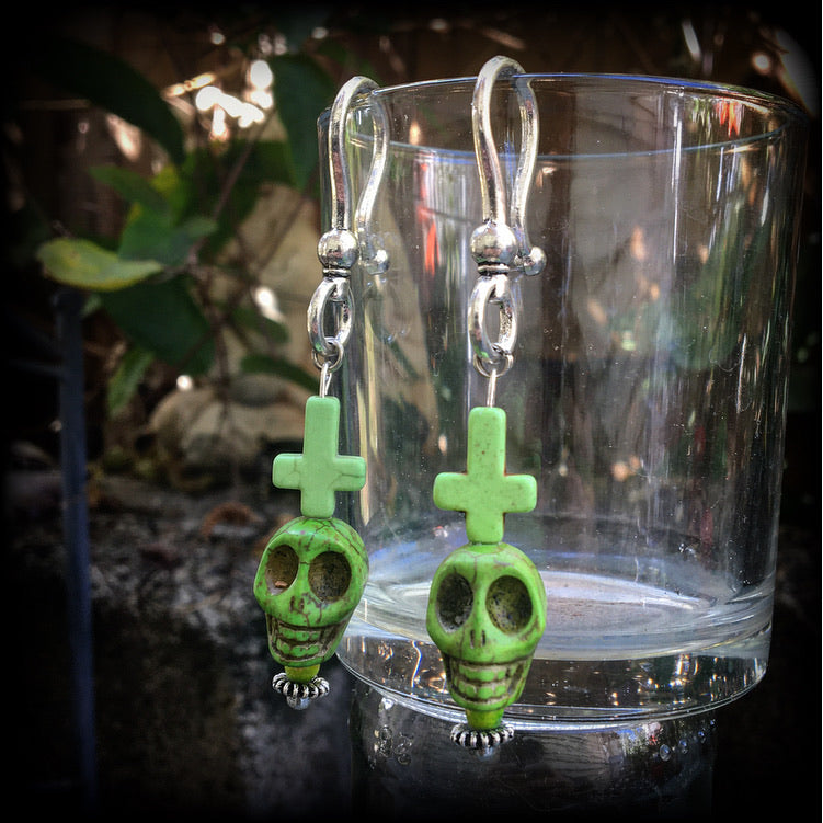 Skull earrings-Los Muertos earrings