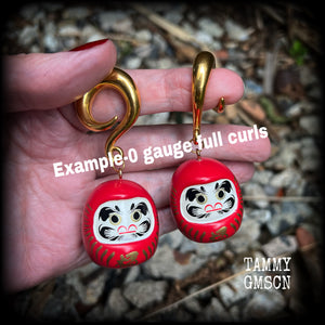 Daruma ear weights-Gauged earrings