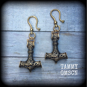 Thors Hammer ear weights-Gauged earrings