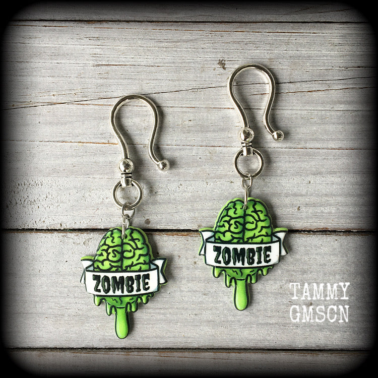 Zombie brains earrings