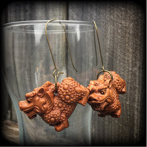 Foo dog earrings Foo dog ear weights Ear hangers Foo dog jewelry Temple dog ornaments Chinese lions Tattoo earrings Tattoo jewelry Tattoo designs Tattoos flash sheet Tattoo artist Tattooers 4mm 6mm 8mm 10mm 12mm 14mm 16mm 19mm 22mm 25mm 28mm 30mm 