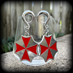 Umbrella corps gauged earrings