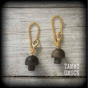 Mushroom earrings-Tunnel dangles