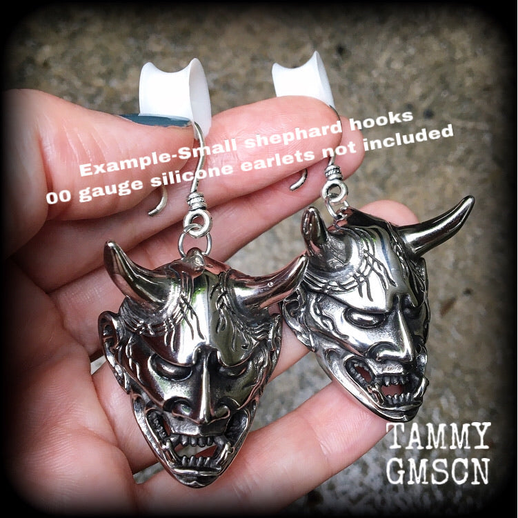 Hannya Mask earrings-Ear hangers