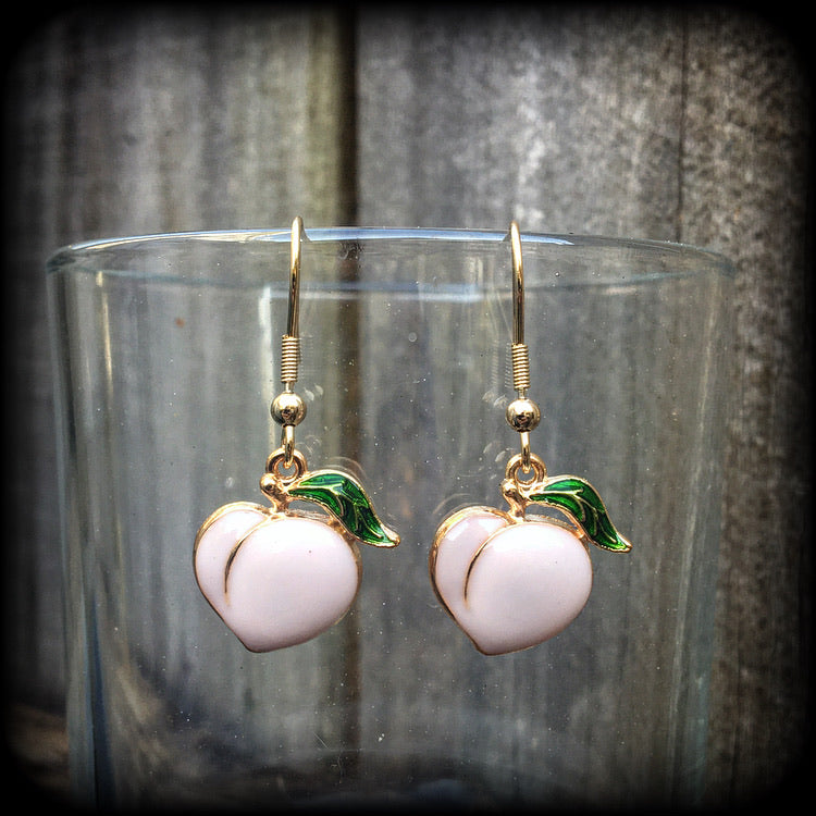 Peach earrings-Fruit earrings