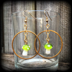 Mushroom earrings-Alice in Wonderland earrings