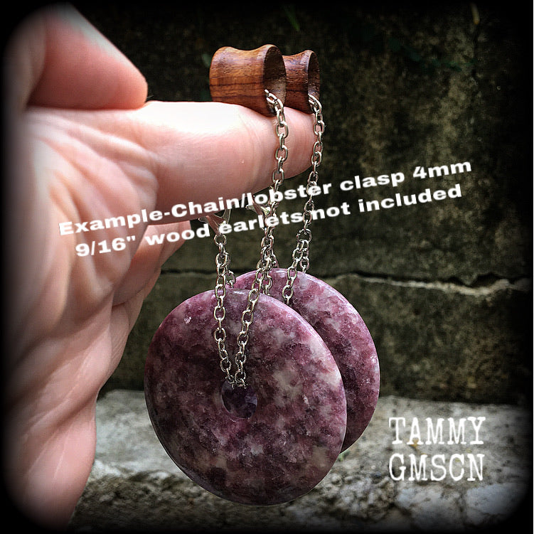 Lepidolite earrings-Gemstone ear hangers