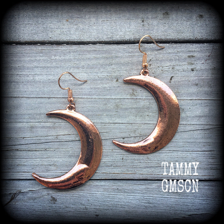 Pink moon earrings