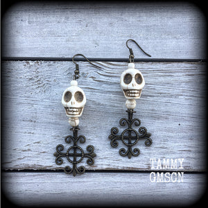 Skull earrings-Erzulie Frida earrings