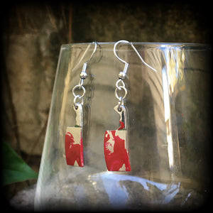 Bloodied meat cleaver earrings-Halloween earrings