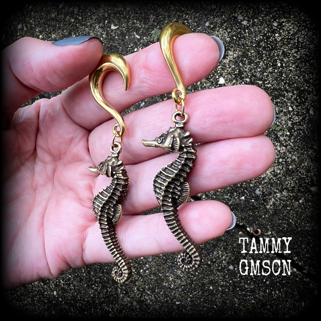 Seahorse ear weights-Gauged earrings