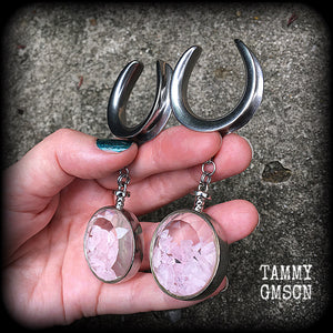 Rose quartz ear weights-Cradle weights