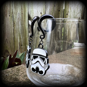 Storm trooper gauged earrings