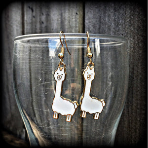 Llama earrings Alapaca earrings Animal earrings Quirky earrings Alapaca jewelry Cute earrings Camels Mammals Pet earrings Gifts for girls Pierced ears Ear gauges Party favours Christmas gifts Birthday gifts