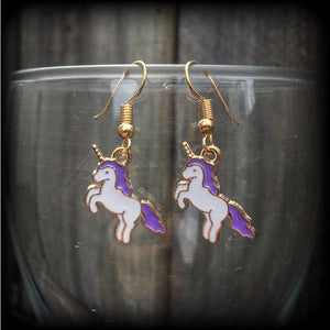 Unicorn earrings-Mythological beasts