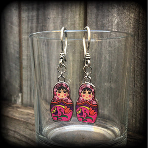 Babushka earrings-Russian doll earrings