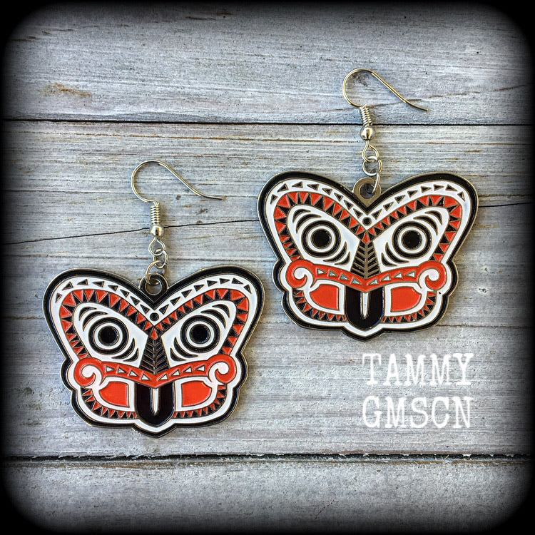 Polynesian earrings-Maori earrings-Tiki earrings