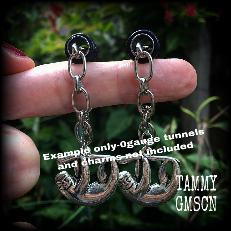 DIY 0 gauge chain for tunnel earrings