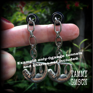 DIY 0 gauge chain for tunnel earrings