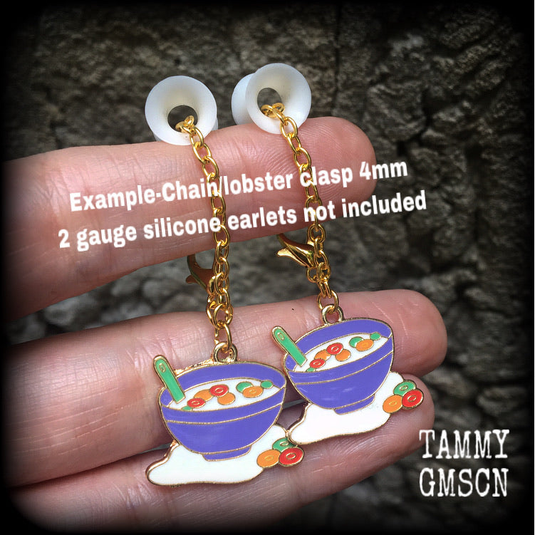 Breakfast cereal earrings-Plug friendly earrings