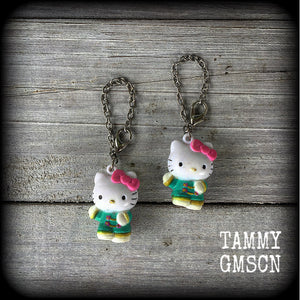 Hello Kitty earrings-Plug friendly earrings