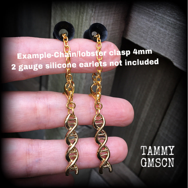 DNA strand earrings-Tunnel dangles