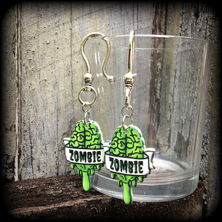 Zombie brains earrings