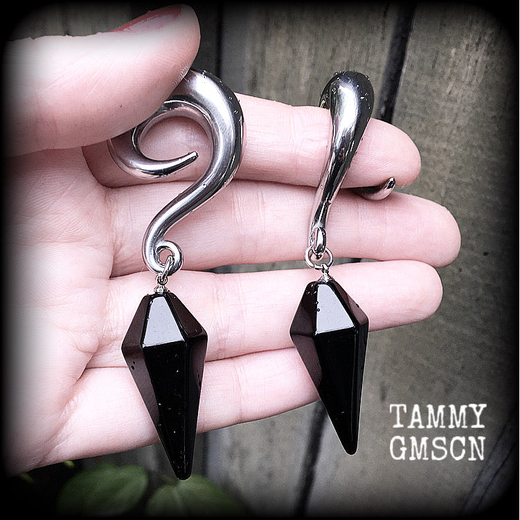 Obsidian ear weights